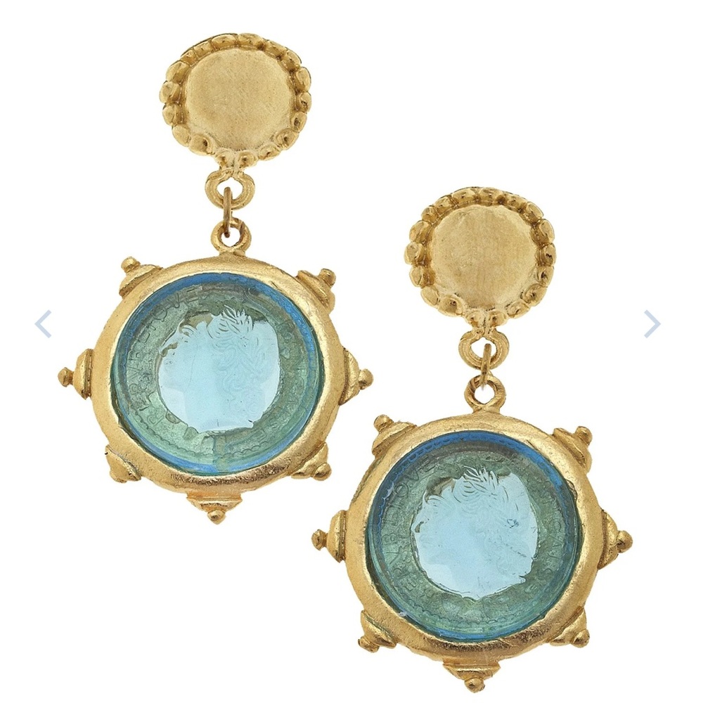 Susan Shaw Venetian Glass Coin Earrings